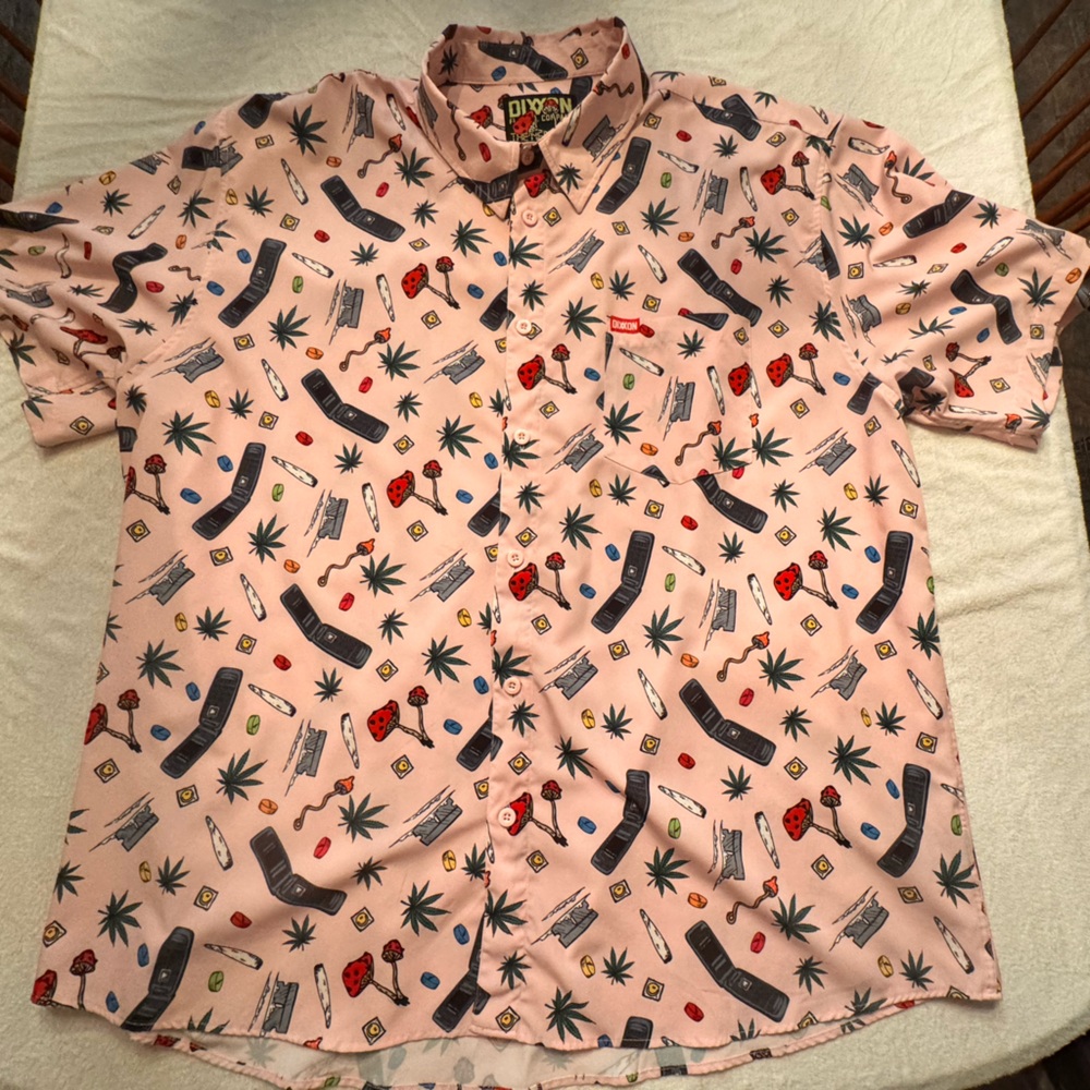 DIXXON Pink Patterned Men's Shirt
